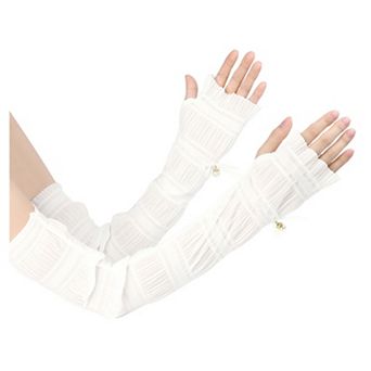 Women's Outdoor Long Gloves Soft Sun Block Fingerless Arm Sleeves