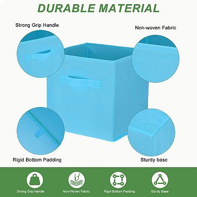 3Pcs Fabric Storage Bins, 11.8" Cube Storage Bin Foldable Storage Cube Organizer Bins with Handles
