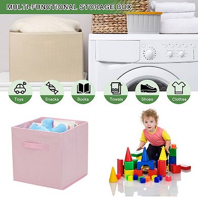 3Pcs Fabric Storage Bins, 11.8" Cube Storage Bin Foldable Storage Cube Organizer Bins with Handles
