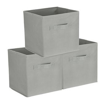 3 pc Fabric Storage Bins, 11.8" Cube Storage Bin Foldable Storage Cube Organizer Bins with Handles