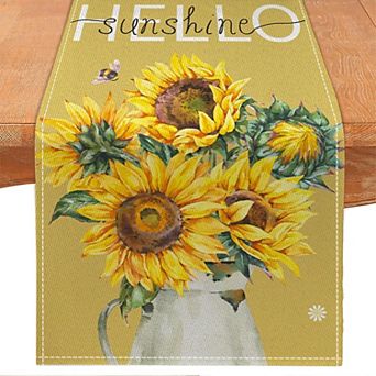 Floral Butterfly Table Runner Spring Summer Farmhouse Decor Home