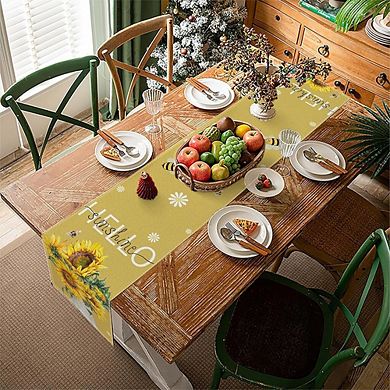 Floral Butterfly Table Runner Spring Summer Farmhouse Decor Home