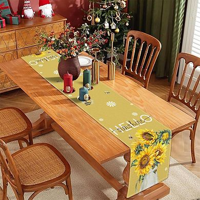 Floral Butterfly Table Runner Spring Summer Farmhouse Decor Home