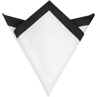 Men's Contrast Color Lightweight White Pocket Squares for Formal Wedding