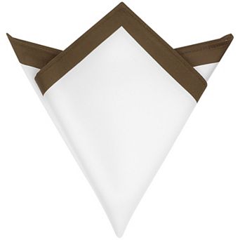 Men's Contrast Color Lightweight White Pocket Squares for Formal Wedding