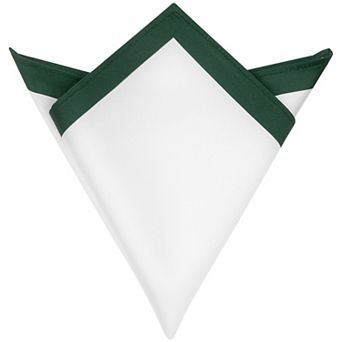 Men's Contrast Color Lightweight White Pocket Squares for Formal Wedding