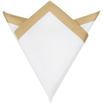 Men's Contrast Color Lightweight White Pocket Squares for Formal Wedding