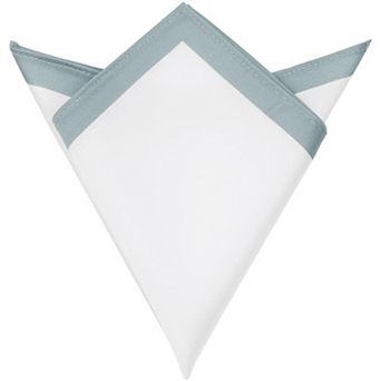 Men's Contrast Color Lightweight White Pocket Squares for Formal Wedding