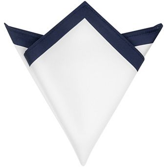 Men's Contrast Color Lightweight White Pocket Squares for Formal Wedding