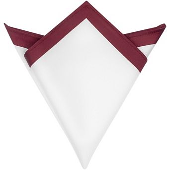 Men's Contrast Color Lightweight White Pocket Squares for Formal Wedding