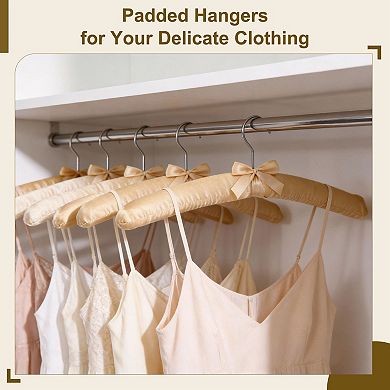 2 Pcs Satin Padded Hangers, Blouse Hangers for Clothing, Non-Slip Thicken