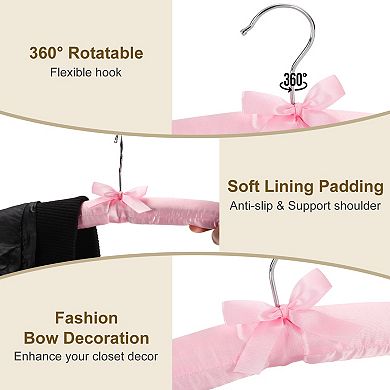 2 Pcs Satin Padded Hangers, Blouse Hangers for Clothing, Non-Slip Thicken