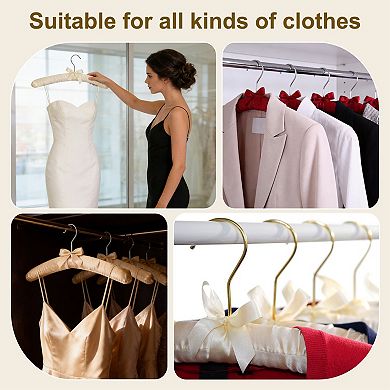 2 Pcs Satin Padded Hangers, Blouse Hangers for Clothing, Non-Slip Thicken