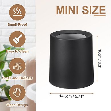 Desktop Round Waste Basket, 0.8 gal Open Top Trash Bin Mini Trash Can with Removable Plastic Bin 1Pc