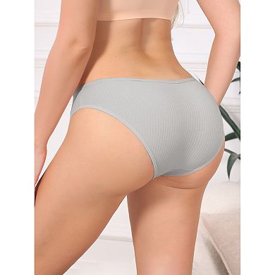 Women's Low Rise Ribbed Underwear Panties Breathable Soft Stretch Briefs