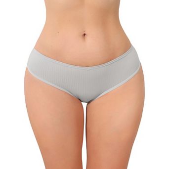 Women's Low Rise Ribbed Underwear Panties Breathable Soft Stretch Briefs