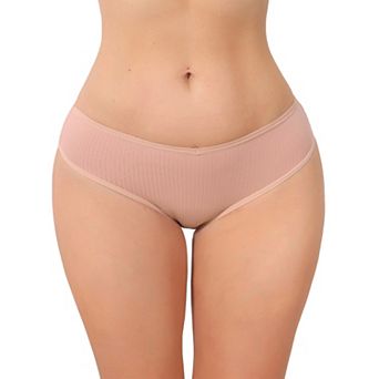 Women's Low Rise Ribbed Underwear Panties Breathable Soft Stretch Briefs