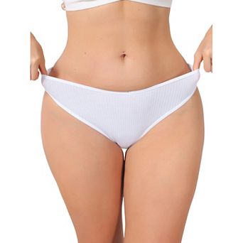 Women's Low Rise Ribbed Underwear Panties Breathable Soft Stretch Briefs