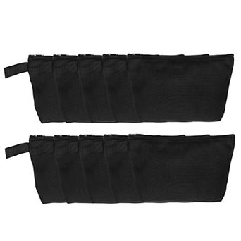 10 pc Travel Canvas Bags Bulk Plain Toiletry Zipper Pouches Blank DIY Craft Bags