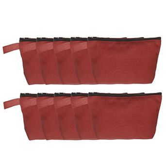 10 pc Travel Canvas Bags Bulk Plain Toiletry Zipper Pouches Blank DIY Craft Bags