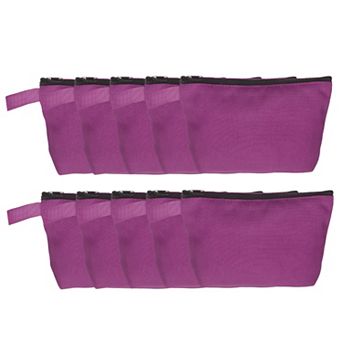 10 pc Travel Canvas Bags Bulk Plain Toiletry Zipper Pouches Blank DIY Craft Bags