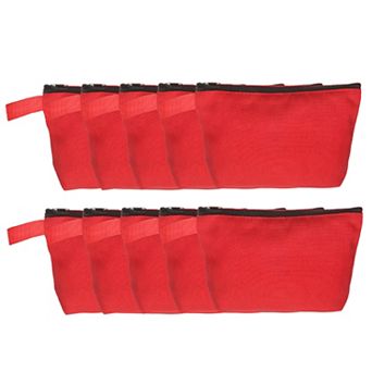 10 pc Travel Canvas Bags Bulk Plain Toiletry Zipper Pouches Blank DIY Craft Bags