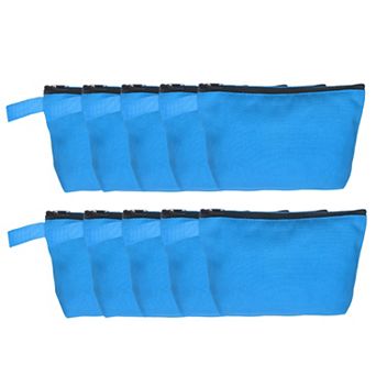 10 pc Travel Canvas Bags Bulk Plain Toiletry Zipper Pouches Blank DIY Craft Bags