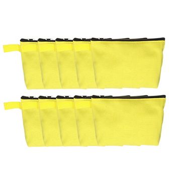 10 pc Travel Canvas Bags Bulk Plain Toiletry Zipper Pouches Blank DIY Craft Bags