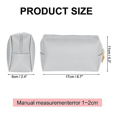 PU Leather Travel Toiletry Bag Square Organizer Bag Zipper Pouch for Women 1 Pcs