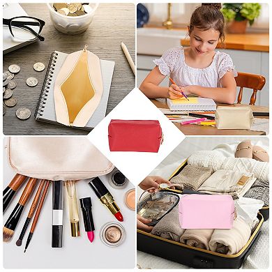 PU Leather Travel Toiletry Bag Square Organizer Bag Zipper Pouch for Women 1 Pcs
