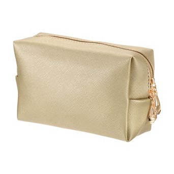 PU Leather Travel Toiletry Bag Square Organizer Bag Zipper Pouch for Women 1 pc