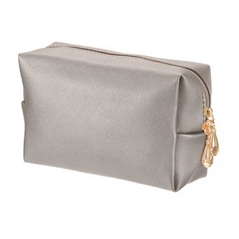 PU Leather Travel Toiletry Bag Square Organizer Bag Zipper Pouch for Women 1 pc