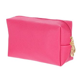 PU Leather Travel Toiletry Bag Square Organizer Bag Zipper Pouch for Women 1 pc