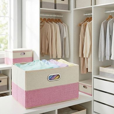 Storage Cube Fabric Storage Bin with Lids for Shelves Collapsible Storage Basket for Clothes