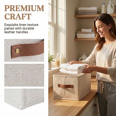 Storage Cube Fabric Storage Bin with Handles for Shelves Collapsible Storage Basket for Clothes