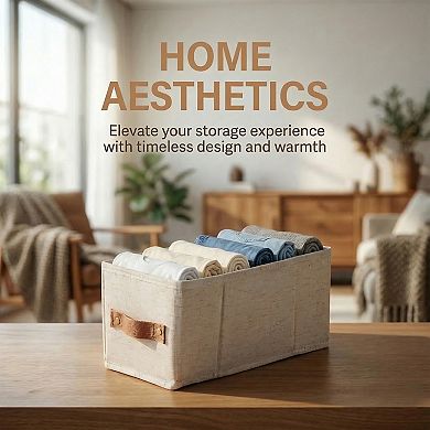 Storage Cube Fabric Storage Bin with Handles for Shelves Collapsible Storage Basket for Clothes