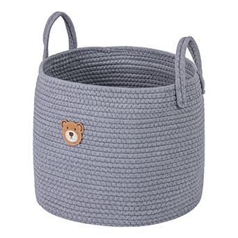1 pc Woven Storage Basket, Shelf Closet Storage Bin for Clothes, Organizer Bin with Widened Handles