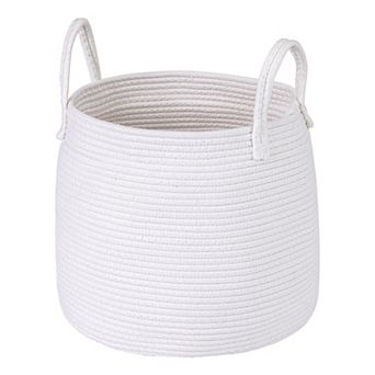 1 pc Woven Storage Basket, Shelf Closet Storage Bin for Clothes, Organizer Bin with Widened Handles
