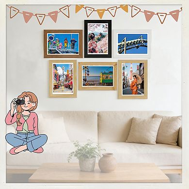 6.7x4.73x0.51 inch 1Pc Picture Frame, Crystal-Clear Display, Wood Frame