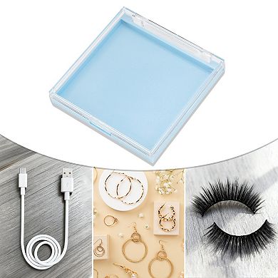 3.54"x3.54"x0.55" 1Pc Reusable Single Layer Square Storage Box