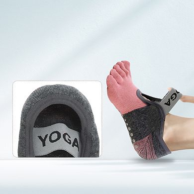 1Pair Pilates Socks with Non-Slip Grips, Yoga Socks