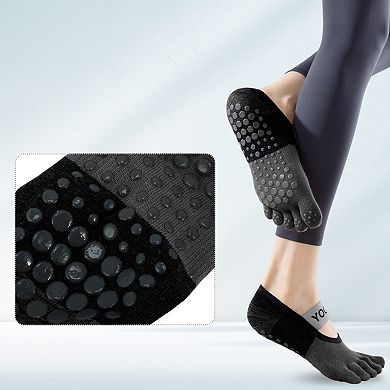 1Pair Pilates Socks with Non-Slip Grips, Yoga Socks