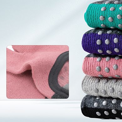 1Pair Pilates Socks with Non-Slip Grips, Yoga Socks