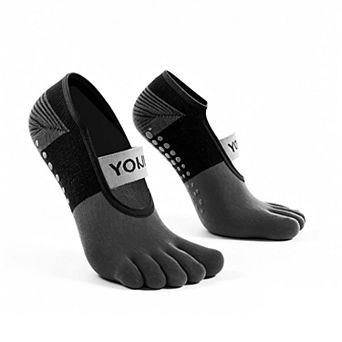 1Pair Pilates Socks with Non-Slip Grips, Yoga Socks