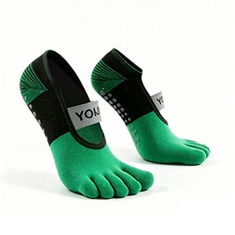 1Pair Pilates Socks with Non-Slip Grips, Yoga Socks