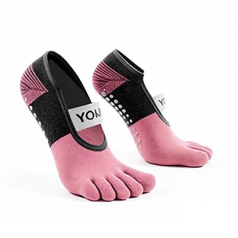 1Pair Pilates Socks with Non-Slip Grips, Yoga Socks
