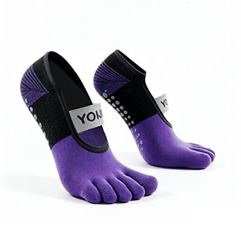 1Pair Pilates Socks with Non-Slip Grips, Yoga Socks