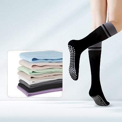 1Pair Pilates Socks with Non-Slip Grips, Yoga Socks for Barre Workout