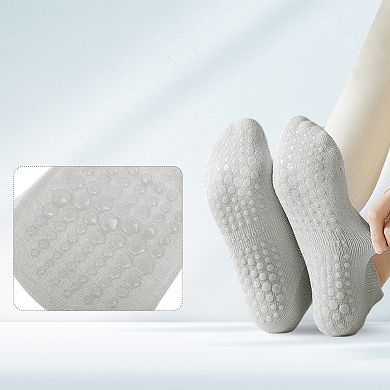 1Pair Pilates Socks with Non-Slip Grips, Breathable & Comfortable