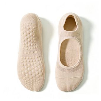 1Pair Pilates Socks with Non-Slip Grips, Breathable & Comfortable